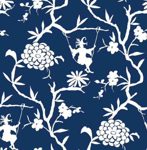 Chinoiserie Silhouette - Navy Blue