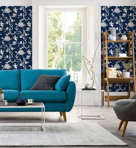 Chinoiserie Silhouette - Metallic Silver