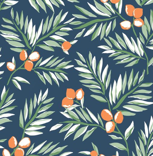 Citrus Branch - Navy, Sage, & Orange