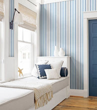 Load image into Gallery viewer, LINEN CUT STRIPE PEEL AND STICK WALLPAPER