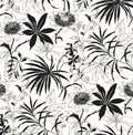 Tropical Garden - Black & White