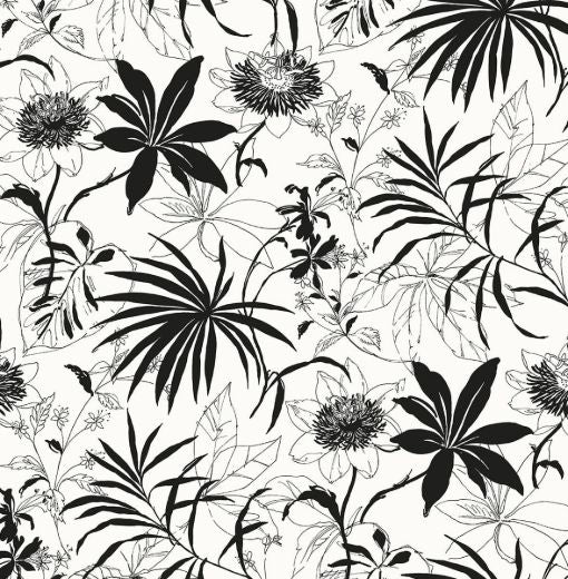 Tropical Garden - Black & White