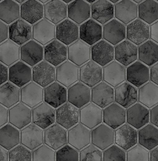 Inlay Hexagon - Alaska Grey & Metallic Gold