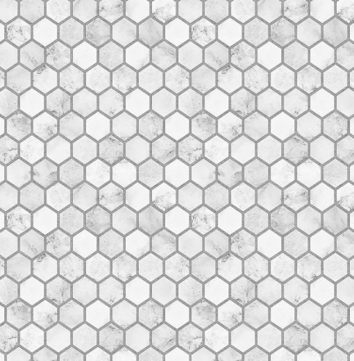 Marble Hexagon - Carrara & Wrought Iron