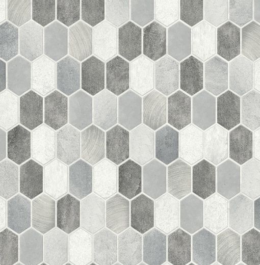 Brushed Hex Tile - Pavestone & Chrome