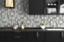 Load image into Gallery viewer, BRUSHED HEX TILE PEEL AND STICK WALLPAPER