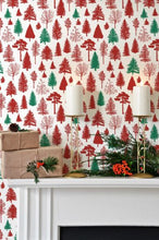 Load image into Gallery viewer, WINTER FOREST PEEL AND STICK WALLPAPER