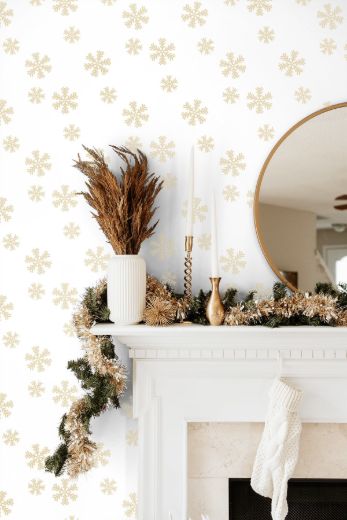 SNOWFLAKES PEEL AND STICK WALLPAPER