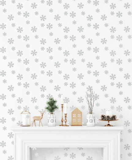 SNOWFLAKES PEEL AND STICK WALLPAPER