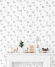 Load image into Gallery viewer, SNOWFLAKES PEEL AND STICK WALLPAPER