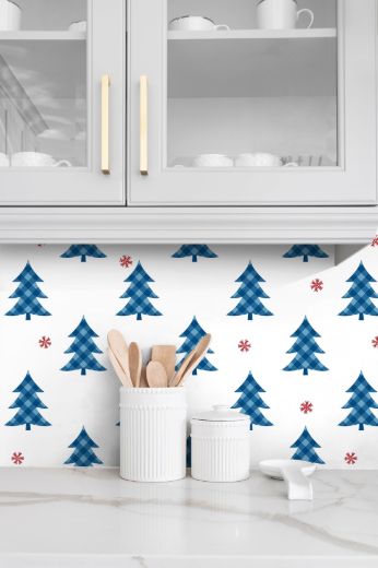 PLAID PINES PEEL AND STICK WALLPAPER