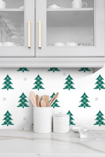 PLAID PINES PEEL AND STICK WALLPAPER