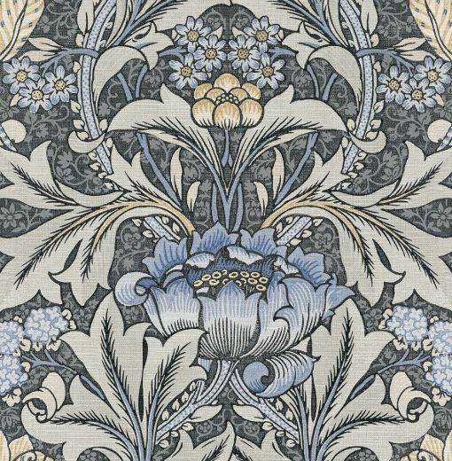 Acanthus Floral - Charcoal & Rosewood