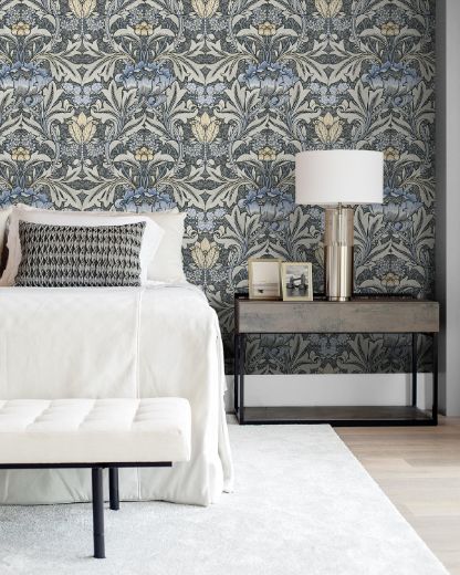 Acanthus Floral - Charocal & Goldenrod