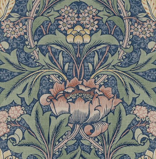 Acanthus Floral - Charcoal & Carolina Blue
