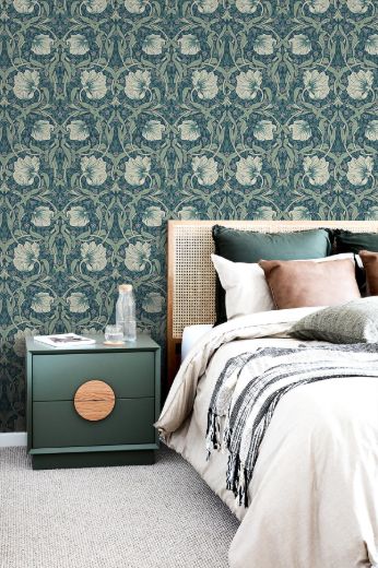 Pimpernel Floral - Alloy Grey & Alabaster
