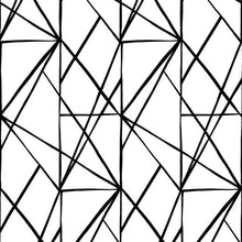 Load image into Gallery viewer, QUARTZ GEO BLACK &amp; WHITE PEEL AND STICK WALLPAPER