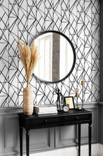 Load image into Gallery viewer, QUARTZ GEO BLACK &amp; WHITE PEEL AND STICK WALLPAPER