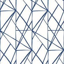 Load image into Gallery viewer, QUARTZ GEO NAVY BLUE PEEL AND STICK WALLPAPER