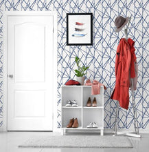 Load image into Gallery viewer, QUARTZ GEO NAVY BLUE PEEL AND STICK WALLPAPER