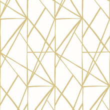 Load image into Gallery viewer, QUARTZ GEO METALLIC GOLD PEEL AND STICK WALLPAPER