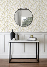 Load image into Gallery viewer, QUARTZ GEO METALLIC GOLD PEEL AND STICK WALLPAPER
