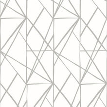 Load image into Gallery viewer, QUARTZ GEO HARBOR GREY PEEL AND STICK WALLPAPER