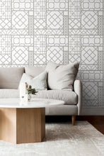 Load image into Gallery viewer, GARDEN TRELLIS HARBOR GREY PEEL AND STICK WALLPAPER