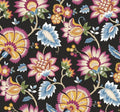 Jacobean Blossom Floral - Fandango Pink & Bluebird