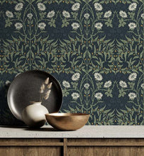 Load image into Gallery viewer, STENCILED FLORAL PEEL AND STICK WALLPAPER
