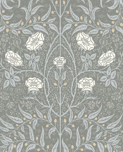 Stenciled Floral - Evergreen
