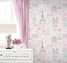 Load image into Gallery viewer, PARIS SCENE PEEL AND STICK WALLPAPER