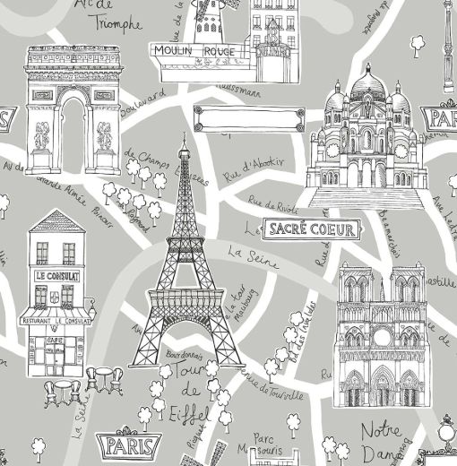 Paris Scene - Pale Pink
