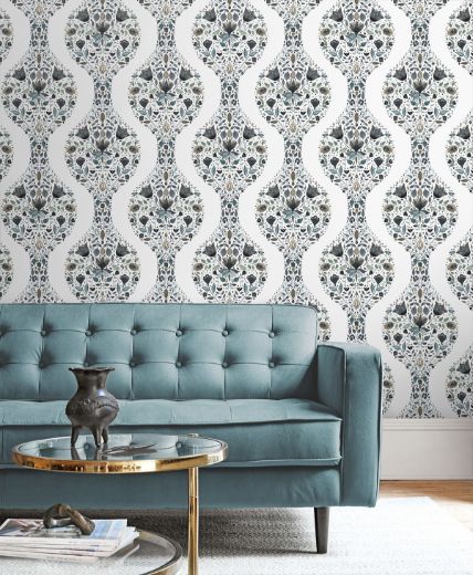 Floral Ogee - Bluestone