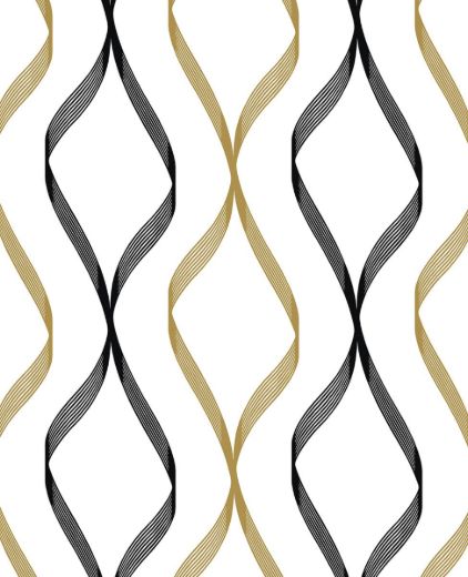 Ogee Ribbon - Metallic Gold & Ebony