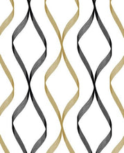 Load image into Gallery viewer, OGEE RIBBON PEEL AND STICK WALLPAPER