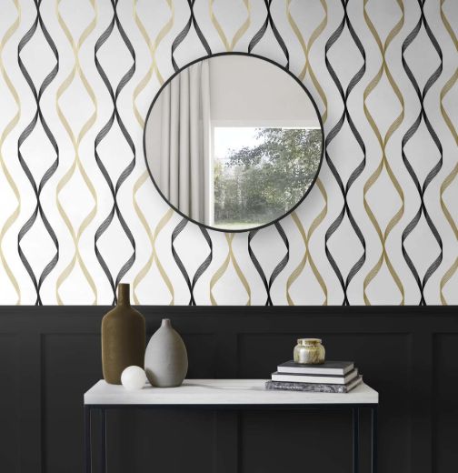 Ogee Ribbon - Silver & Gold