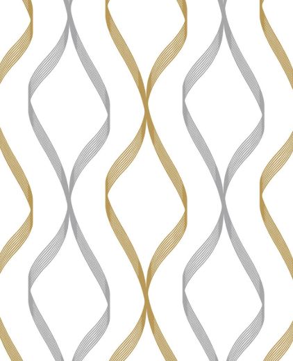 Ogee Ribbon - Metallic Gold & Ebony
