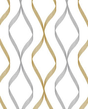 Load image into Gallery viewer, OGEE RIBBON PEEL AND STICK WALLPAPER