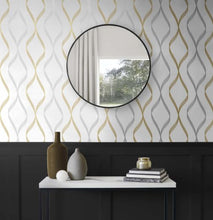 Load image into Gallery viewer, OGEE RIBBON PEEL AND STICK WALLPAPER
