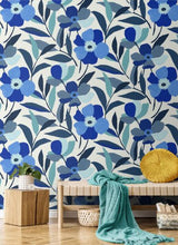 Load image into Gallery viewer, GARDEN BLOCK FLORAL PEEL AND STICK WALLPAPER