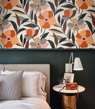 Load image into Gallery viewer, GARDEN BLOCK FLORAL PEEL AND STICK WALLPAPER