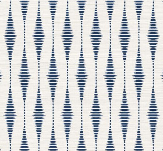 Striped Ikat - Navy Blue & Linen