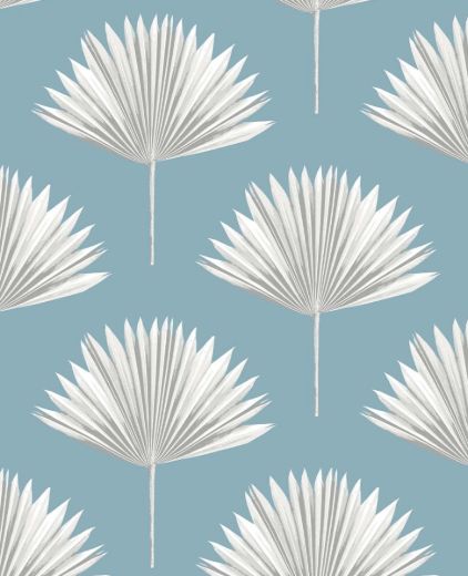 Tropical Fan Palm - Navy Blue
