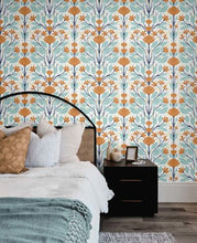 Load image into Gallery viewer, FOLK FLORAL PEEL AND STICK WALLPAPER