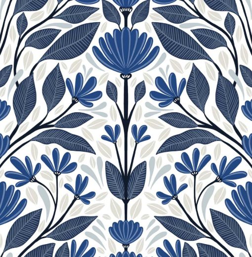 Folk Floral - Verdigris & Orange