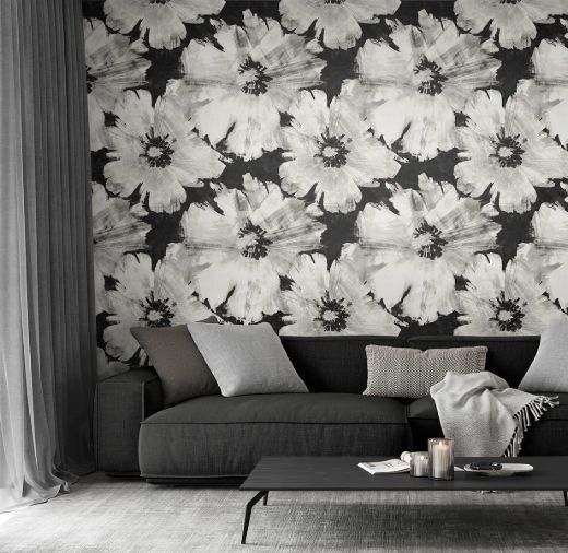 Graphic Floral - Ebony & Champagne
