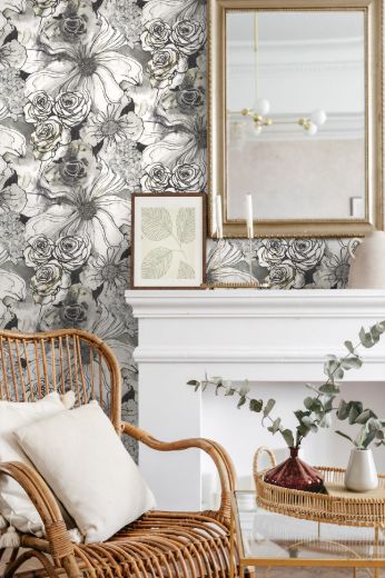 INK ROSE PEEL AND STICK WALLPAPER
