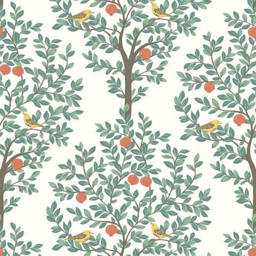 Fruit Tree - Navy Blue & Greenery