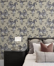 Load image into Gallery viewer, PLAYFUL ZEBRAS PEEL AND STICK WALLPAPER